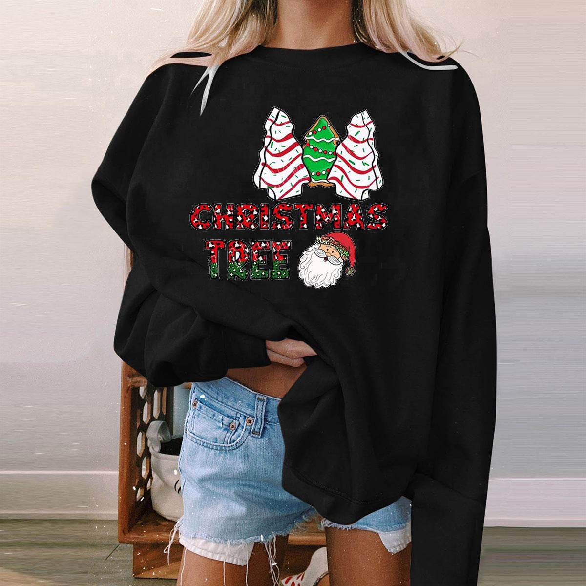 Christmas tree cake Christmas tree print hoodie