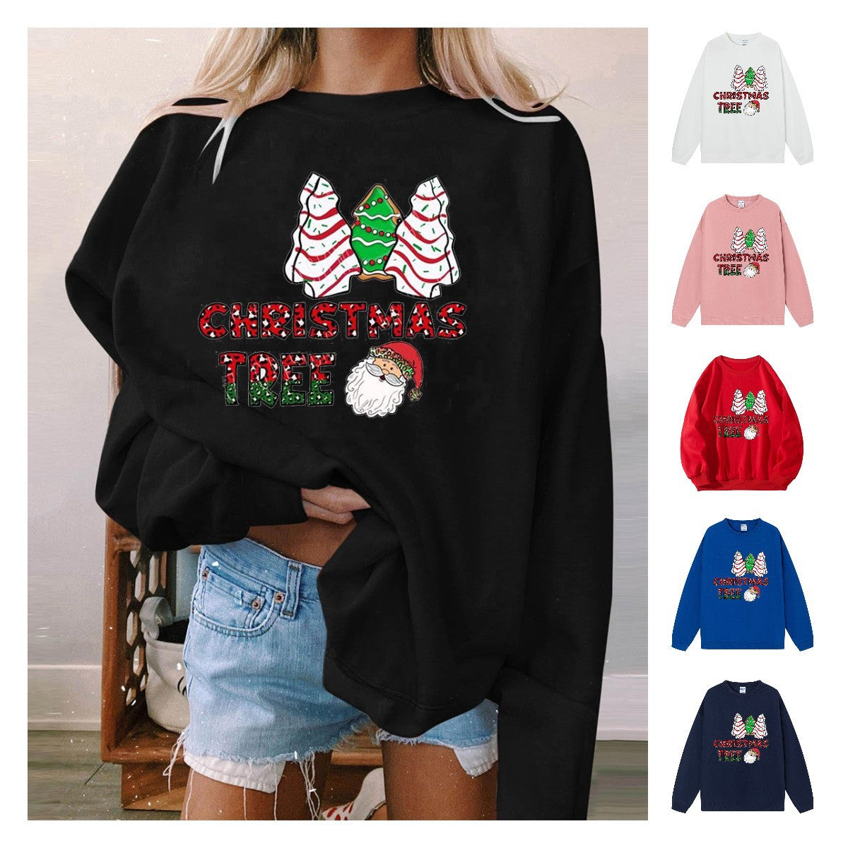 Christmas tree cake Christmas tree print hoodie